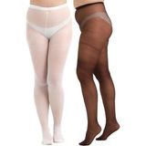 C&city İnce Büyük Beden 40 Opak 2'li Külotlu Çorap Ekru/Kahve - XL - 2XL