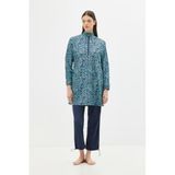 C&City Paraşüt Kumaş 3'lü Tesettür Mayo, Tunik, Pantolon ve Başörtü, Lacivert, 2XL Beden