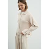C&City Pure Touch Fermuarlı Sweat CC7002 Bej