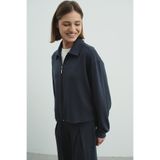 C&City Pure Touch Fermuarlı Sweat CC7002 Füme