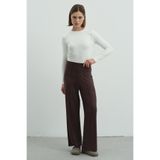 C&City Pure Touch Nervür Dikişli Pantolon CC7003 Kahve
