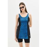 C&City Taytlı Elbise Mayo, Kadın, Siyah/Sax, 36 Beden