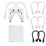 CCOVER AirPods 1 & 2 ve Pro için 3 Çift Kulak Kancası, Profesyonel Kaymaz Silikon Kulaklık Uçları Apple Airpods 1 & 2 ve Pro ve 1 Adet Fırça ile Uyumlu (2 Çift Beyaz + 1 çift Siyah)