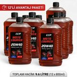 Ccp Moto Courier 20W-40 4t Kurye Motosiklet Motor Yağı 800 ml (12'li Paket)