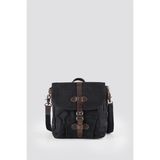 Ççs 31487 Siyah Mumlanmış Kanvas Retro Omuz Çantası