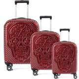 ÇÇS 5186 PARLAK POLIKARBON 3 LÜ VALİZ SETİ - Bordo