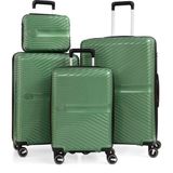 Ççs 5239-5240 Polipropilen 4 Lü Valiz Seti - Metalik Yeşil