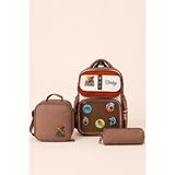 Ççs Ccs Kids Ilkokul Okul Çantası 3'lü Set Ortopedik Sırt Çantası Beslenme Çantası Kalemlik Erkek Çocuk - Kahverengi