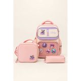 Ççs Kids Kız Çocuk İlkokul Okul Çantası Beslenme Çantası Kalemlik 3'Lü Set Ortopedik Pembe 51974