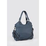 Ççs Yıkama Deri Zincir Detaylı El ve Omuz Çantası - EN:38 CM BOY: 30 CM DERİNLİK: 15 - 003-Lacivert
