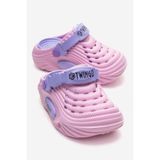 CCWAY AYAKKABI Hasır Desenli Sabo Terlik 26-35 LİLA PEMBE