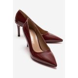 CCWAY AYAKKABI Kadın Stiletto Ayakkabı; BORDO RUGAN