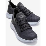 Ccway Yan Çizgili Triko Erkek Spor Ayakkabı Füme Beyaz - Füme - Beyaz