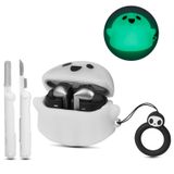 CCXNAS Samsung Galaxy Buds 3 Kılıf ve Galaxy Buds 3 Pro Kılıf ile Uyumlu Temizleyici kit [Karanlıkta Parlayan], Yumuşak Silikon Koruyucu Sevimli Noel Hayalet Kılıf, Kulaklık Aksesuarları, Erkekler