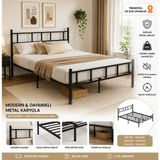 CD Best Metal Çift Kişilik Karyola, Baza, Ölçü Seçenekli - Siyah - 120 x 200 cm