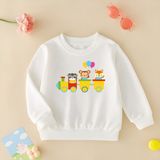Cda Premium Hayvanlar Eğleniyor Unisex Çocuk Sweatshirt - 001-Beyaz - 13 - 14 Yaş