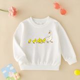 Cda Premium Ördek ve Tatlı Yavruları Unisex Çocuk Sweatshirt - 001-Beyaz - 0 - 1 Yaş