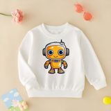 Cda Premium Sarı Robotçuk Unisex Çocuk Sweatshirt - 001-Beyaz - 11 - 12 Yaş