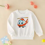 Cda Premium Sevimli Helikopter Unisex Çocuk Sweatshirt - 001-Beyaz - 9 - 10 Yaş