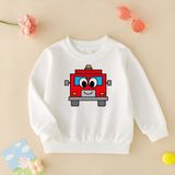 Cda Premium Sevimli Itfaiye Unisex Çocuk Sweatshirt - 001-Beyaz - 7 - 8 Yaş