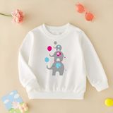 Cda Premium Tatlı Filler Unisex Çocuk Sweatshirt - 001-Beyaz - 7 - 8 Yaş