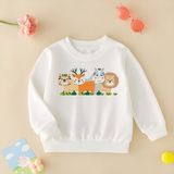 Cda Premium Tatlı Hayvanlar Unisex Çocuk Sweatshirt - 001-Beyaz - 3 - 4 Yaş