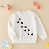 Cda Premium Tatlı Patiler Unisex Çocuk Sweatshirt - 001-Beyaz - 1 - 2 Yaş