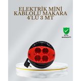 Ce Belgeli 3 Metre 4’lü Kablolu Priz Makara - Lisinya - Ahşap - Belirtilmemiş