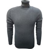 Ce-Ce 3199 Erkek Basic Tam Balıkçı Yaka Boğazlı Kazak - Antrasit - 2XL