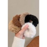 C&E Design Kadın 5'li Kahve Tonları Peluş Lastik Toka Seti