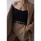 C&E Design Kadın Trendy Gold Tokalı Metal Köprülü Pantolon Gömlek Ceket Elbise Kazak Kemeri - Standart - Metalik