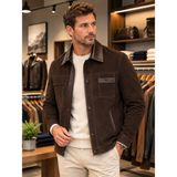 Ce-Yıl Deri Ürünleri Erkek Hakiki Deri Süet Ceket - 4XL - Kahverengi