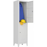 Ceasan 2 Kapılı Tek Ikili Personel Soyunma Dolabı 40X40X200 cm Çelik - Gri