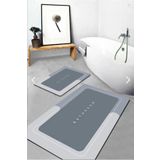 çeçem ticaret 2 Adet Sihirli Su Emici Banyo Paspası Kaymaz Tabanlı Abdest Paspası Kare 3,5 Mm 40x60