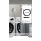 ÇEÇEN HOME 1.5 Metre Çamaşır Ve Bulaşık Makinesi Temiz Su Giriş Hortumu Paslanmaz Metal Başlıklı Yüksek Basınç Dayanımlı Evrensel Su Bağlantı Borusu