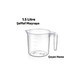 ÇEÇEN HOME (1 Adet) Plastik Şeffaf Maşrapa Tas 1.5 L