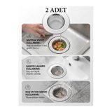 ÇEÇEN HOME 2’li (İç Daire:4,5 cm Dış Daire:7 cm) Paslanmaz Çelik Lavabo & Eviye Süzgeci -Tıkanıklık Önleyici Mutfak Banyo Yer Gideri Filtresi
