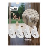 ÇEÇEN HOME (4 Adet) Plastik Yaysız Masa Örtüsü Kıskacı, Masa Klipsi, Masa Örtüsü Sabitleyici, Masa Mandalı