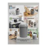 ÇEÇEN HOME 8L 35x22 Üstten Basmalı Bas Aç Mini Çöp Kovası Tezgah Üstü Mutfak Banyo Masa Üstü Atık Kovası Plastik Hijyenik Tıklamalı Kapaklı Küçük Çöp Kutusu Düzenleyici Mini Çöp Kovası Ev Ofis Makyaj Masa Kovası