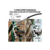 ÇEÇEN HOME Bisiklet V-Fren Pipo Ay Pipeti 2'li Set Paslanmaz Çelik 90 Derece Fren Dirseği Kablo Kılavuzu Toz Lastiği Uyumlu Dağ Şehir Yol Bisikleti V-Brake Noodle Kaliteli Esnek Fren Teli Borusu Yedek Parça