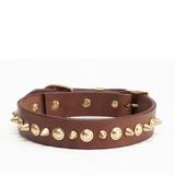 CecePet Ares Handmade Deri Köpek Tasması Açık Kahve M (36-45CM) Cl-Ar-T-M