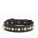 CecePet Ares Handmade Deri Köpek Tasması Siyah M (36-45CM) Cl-Ar-Bl-M