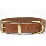 CecePet Mihos Handmade Deri Köpek Tasması Açık Kahve M (36-45CM) Cl-Mı-T-M