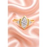 Cecile Jewellery Mekik Gümüş Yüzük, 925 Ayar Zirkon Mekik Yüzük