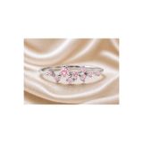 Cecile Jewellery Pembe Safir Star Gümüş Yüzük, 925 Ayar Zirkon Pembe Safir Taşlı Star Gümüş Yüzük