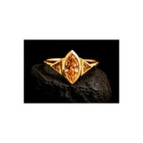 Cecile Jewellery Sarı Morganite Mekik Gümüş Yüzük, 925 Ayar Zirkon Sarı Morganite Mekik Gümüş Yüzük