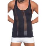 Cecimer 1 Beden Küçülten 1009 Erkek Delikli Atlet Korse, Siyah, 2XL