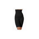 Cecimer 1 Beden Küçülten 2007 Dikişsiz Seamless Yüksek Bel Paçalı Kadın Boxer Korse, Siyah, 2XL
