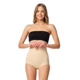 Cecimer 1 Beden Küçülten 2842 Kadın Yüksek Bel Lazer Dantelli Slip Korse Ten, Bej, 2XL