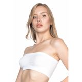 Cecimer 1 Beden Küçülten 4002 Seamless Straplez Büstiyer, Beyaz, M